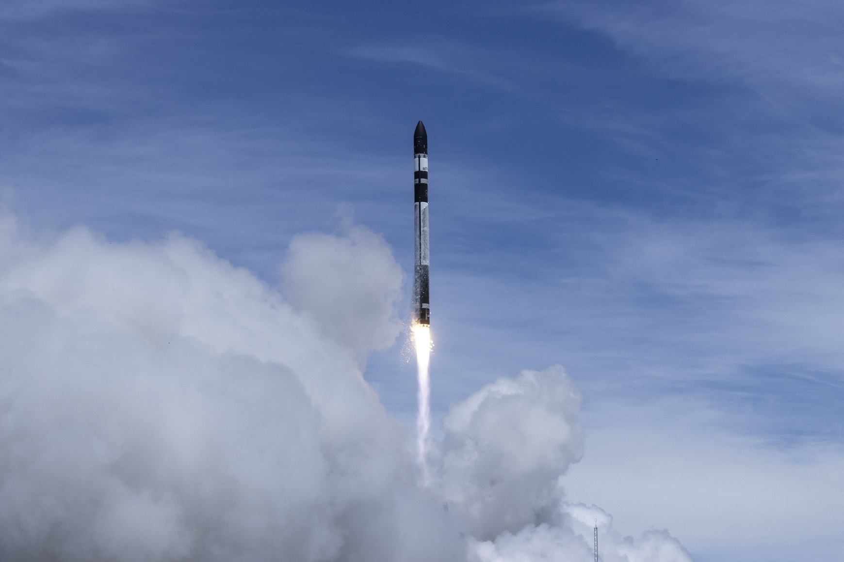 RocketLab rocket lifting off at their Mahia Penninsula launch site