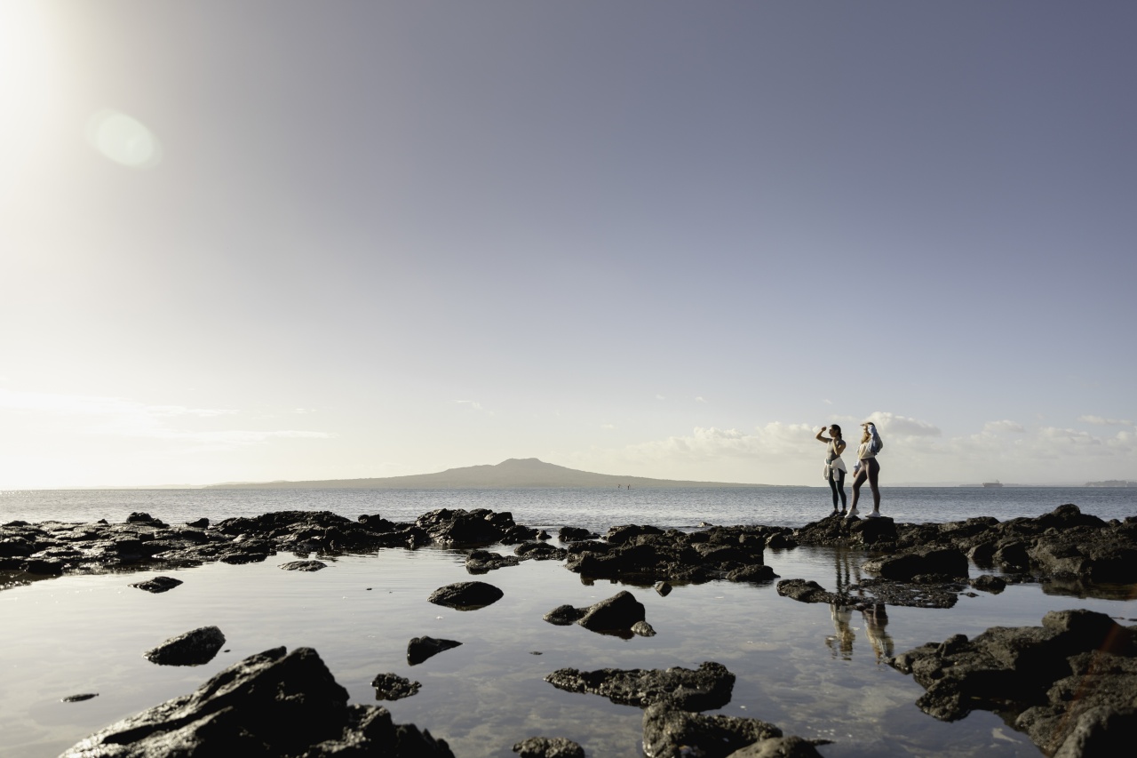 Woman on coastal walk in Auckland