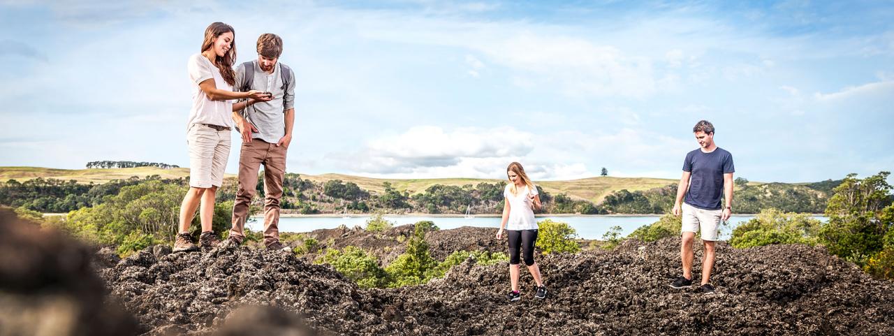 People on Auckland coast