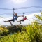 Two people on a zipline over treetops with EcoZip Adventures